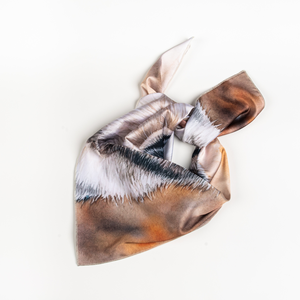 Шейный платок «Хаски (акварель)», 70×70 см