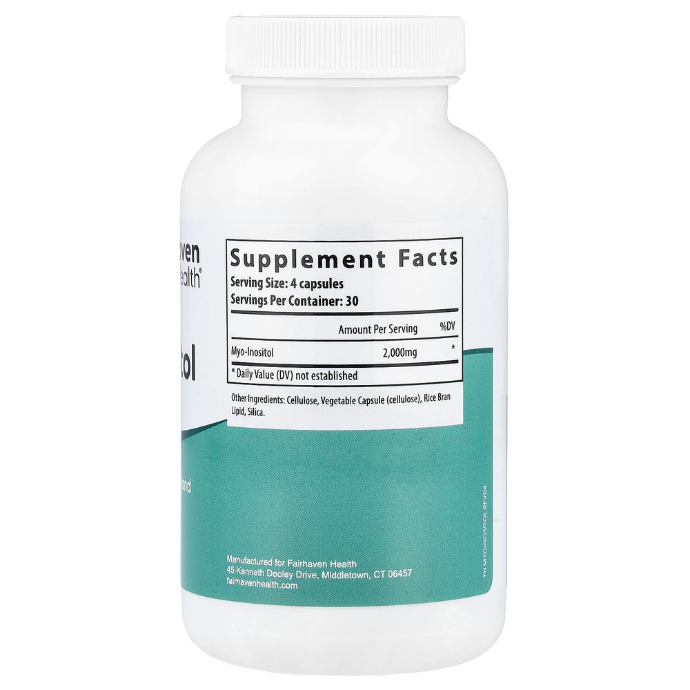 Fairhaven Health, мио-инозитол, 120 капсул (500 мг в 1 капсуле)