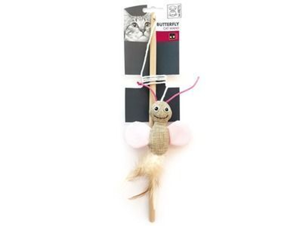 M-PETS Игрушка-дразнилка для кошек Бабочка 35 см