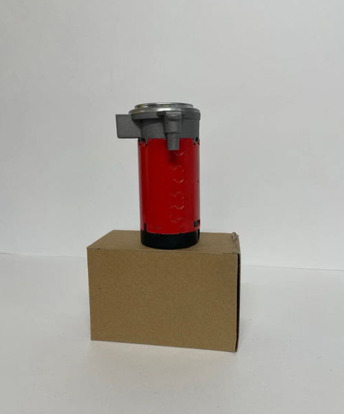12V / Компрессор для автомобильного сигнала пневмо-электрический, 12 Вольт, корпус металл, красный, TG (1 шт) -