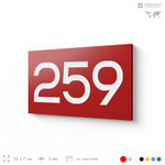 Номер на дверь 259, табличка на дверь для офиса, квартиры, кабинета, аудитории, склада, красная 120х70 мм, Айдентика Технолоджи
