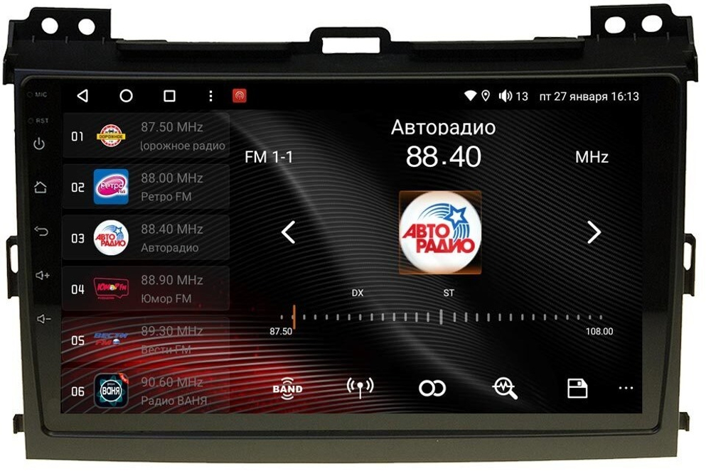 Магнитола для Toyota Land Cruiser Prado 120, Lexus GX470 (экран климата внизу) - Vaycar VA77-0456 на Android 13, 8-ядер, 2Гб-32Гб, 4G SIM-слот