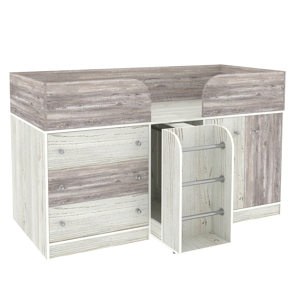 Кровать-чердак КарИВи Малыш 4 Винтерберг Бетон