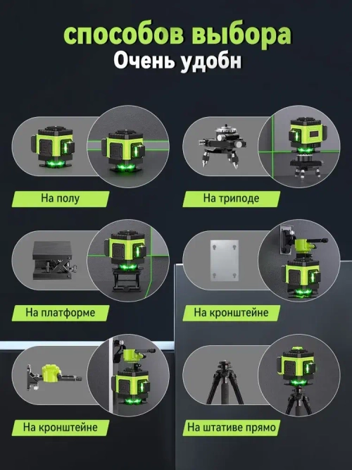 Профессиональный лазерный уровень/нивелир зеленый луч 360 градусов строительный самовыравнивающийся ручной цифровой нивелир для ремонта/8 лучей