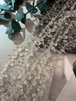 Бриолеты кристалл, нить 42 см, около 95 штук, 12*6 мм