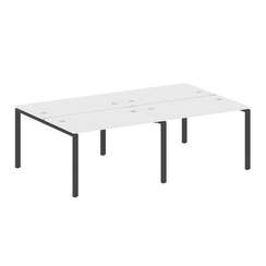 Metal System Рабочая станция на 4 места на П-образном м/к БП.СМ-4.2 Белый/Металл Антрацит 2400*1475*