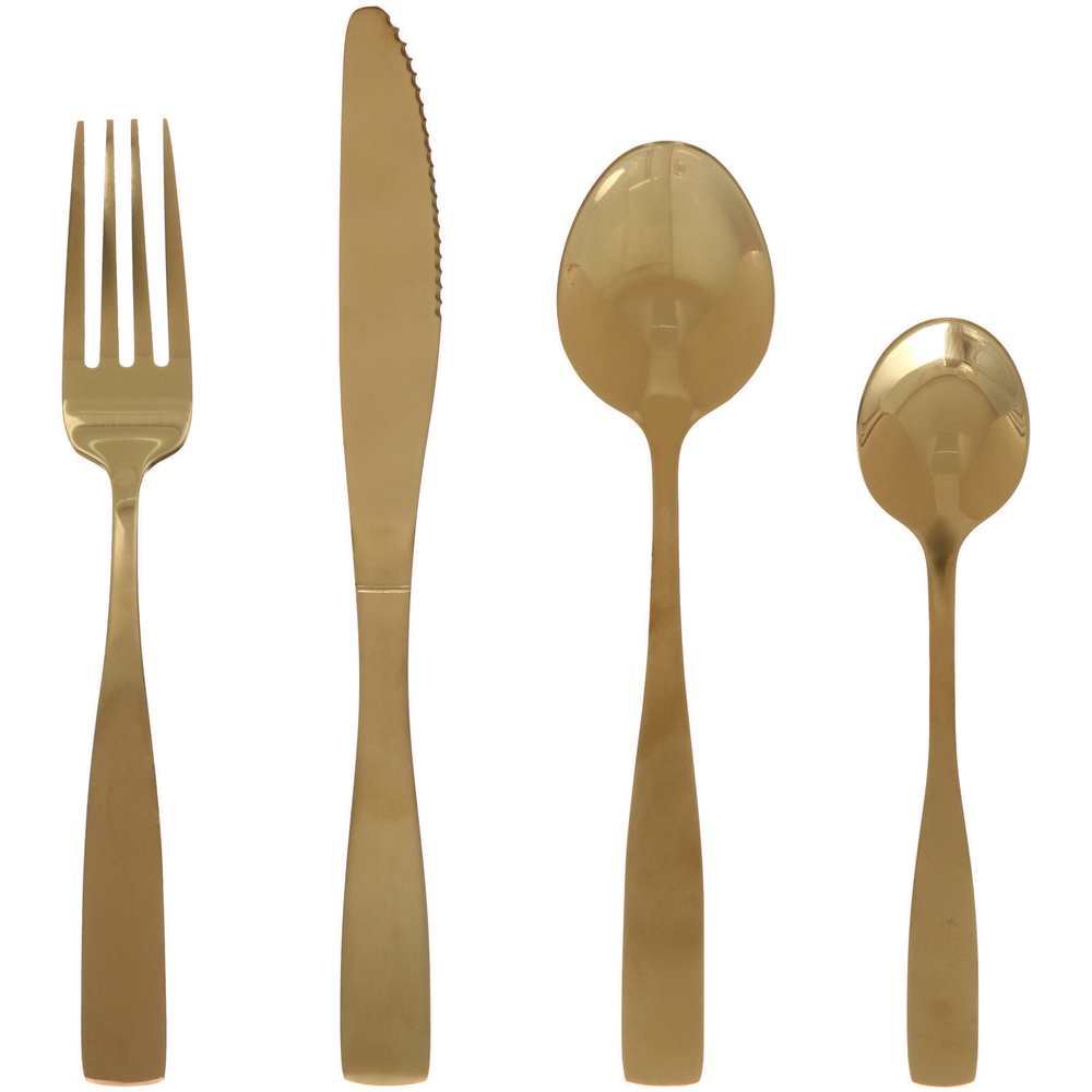 Набор столовых приборов «SOLID» 24шт (6ножей, 6вилок, 6ст.ложек, 6ч.ложек), золото