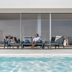 Malmo с 2-х местным диваном, комплект лаунж мебели антрацит/светло-серый, алюминий