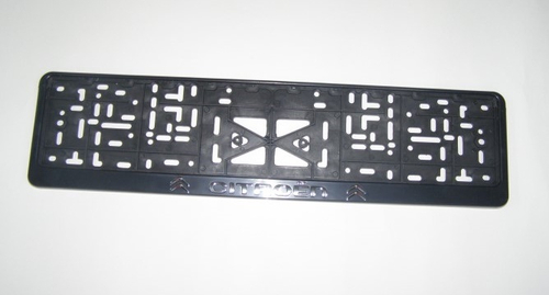 Рамка под номер с защелкой серебро  CITROEN  рельеф (Новосибирск)