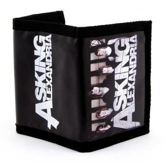 Кошелек Asking Alexandria ( группа на фоне окон )