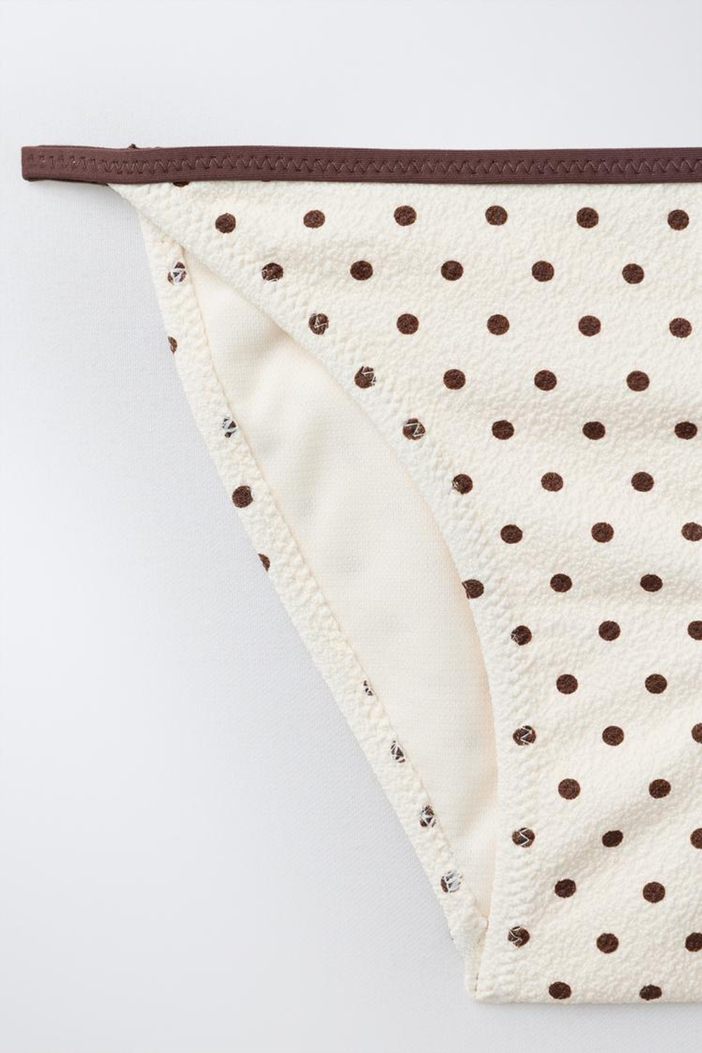 ZARA КУПАЛЬНИК В ГОРОШЕК, ЭКРЮ