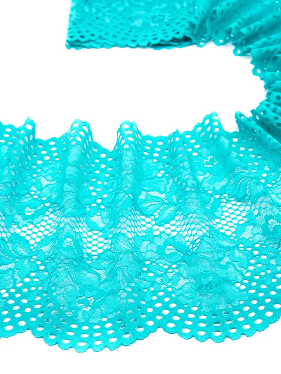 03-227 Кружево эластичное 23 см, бирюза