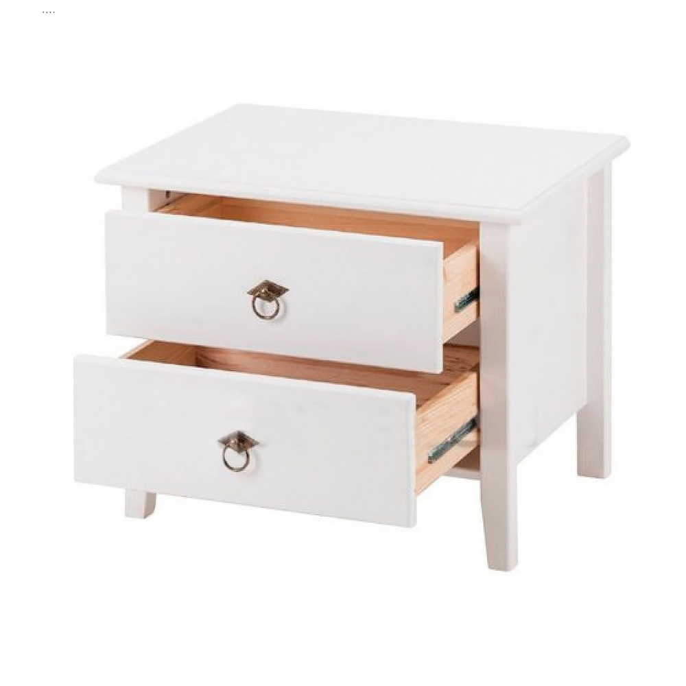 Тумба прикроватная, 58х43х47, Боцен, напольная, с ящиками, деревянная, белый, Dipriz