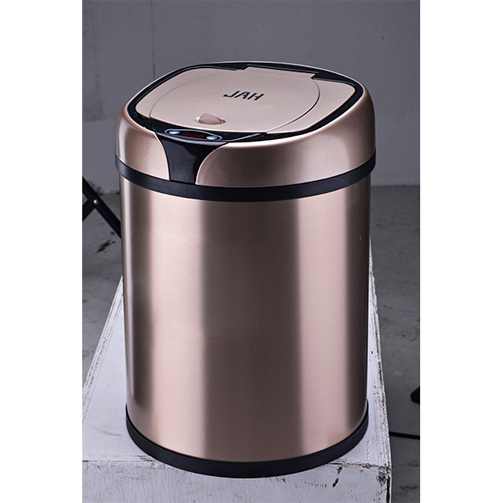 Ведро для мусора сенсорное, круглое, нерж, внутр ведро, Foodatlas JAH-9111, 8 л (золотой)