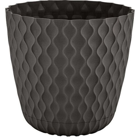 Кашпо пластиковое InGreen Wave d20,5см h19,5см v4,7л горький шоколад