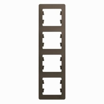 Рамка 4-м Glossa вертикал. шоколад SE GSL000808