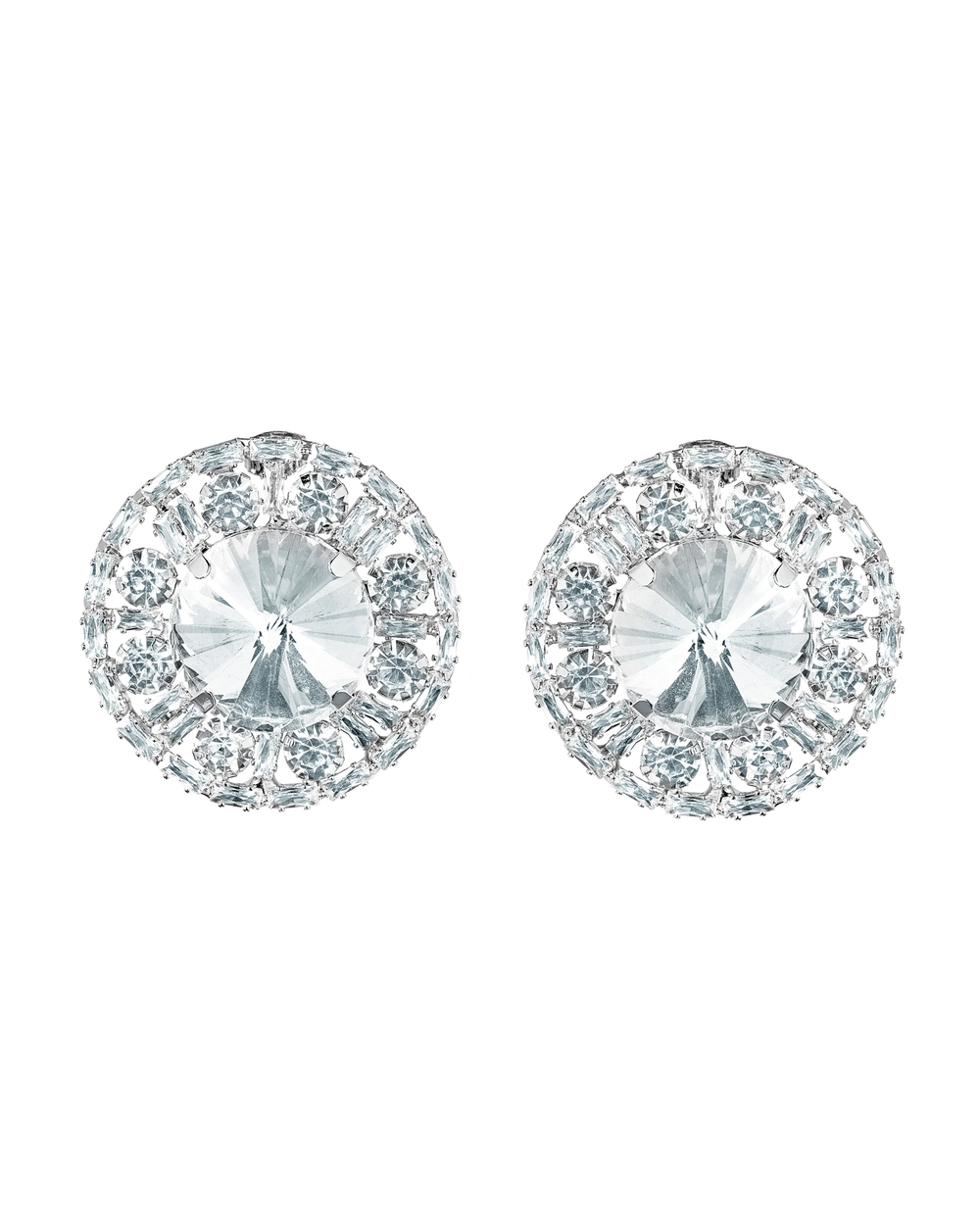 Серьги вечерние, россыпь цирконов