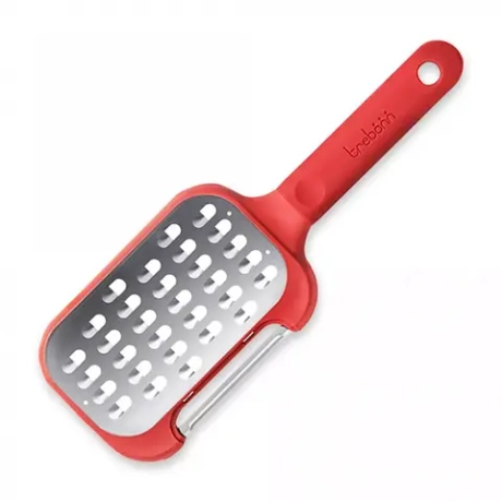 Терка крупная+овощечистка 2-в-1 с ручкой 32см Trebonn Kitchen Tools красный