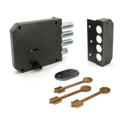 Замок Боровичи накладной Симеко ЗН-2*3  3 ригеля с ЗД, 3 кл.