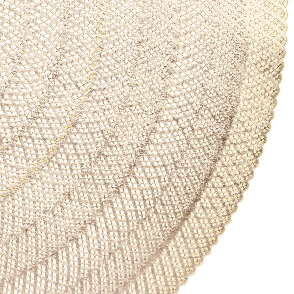 Салфетка на стол 38см «Узор» плетеная, цвет золото