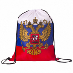 Сумка-мешок на завязках "Триколор РФ" с гербом РФ 32х42 см BRAUBERG/STAFF 2283 (4 штуки в упаковке)
