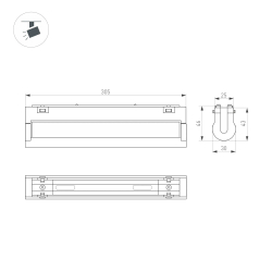 Светильник MAG-VIBE-FLAT-TURN-L305-12W Day4000 (WH, 110 deg, 48V) (Arlight, IP20 Металл, 5 лет) 044450