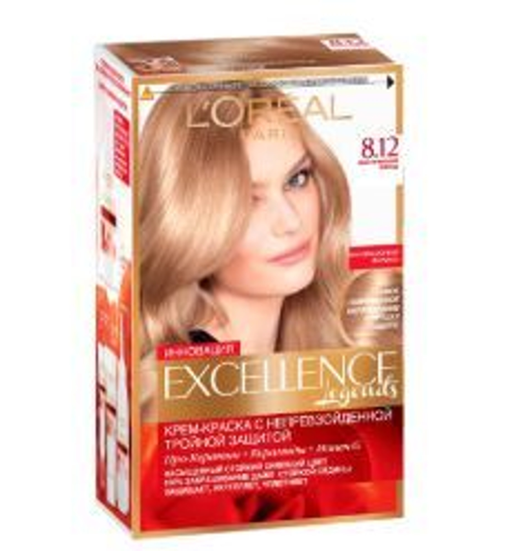 L'Oreal Paris Краска для волос Excellence-Crème,тон №8.12, Мистический блонд, 48 мл