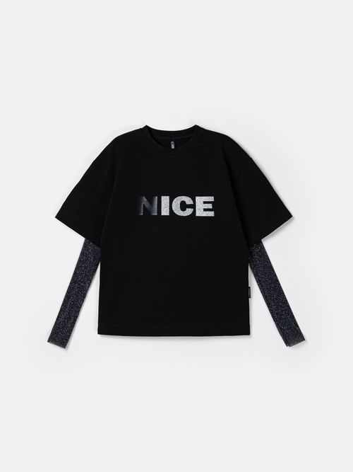 Футболка с митенками 