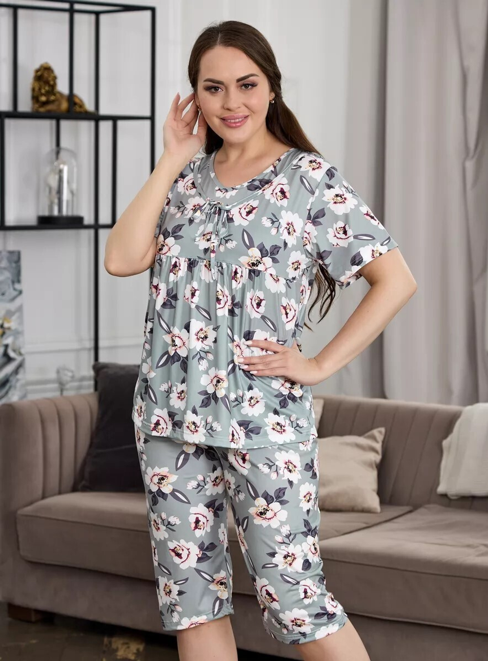 Пижама бриджи и футболка 2025 к/р (Батал)