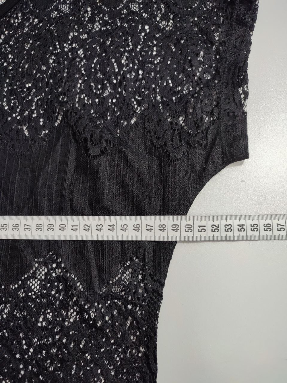 Блузка черная с кружевом 48-50 размер