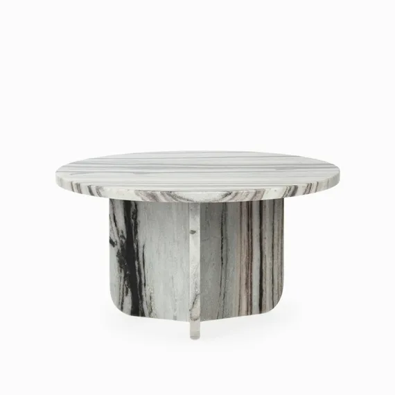 Кофейный стол Pia Ø55х30 см, черно-белый мрамор