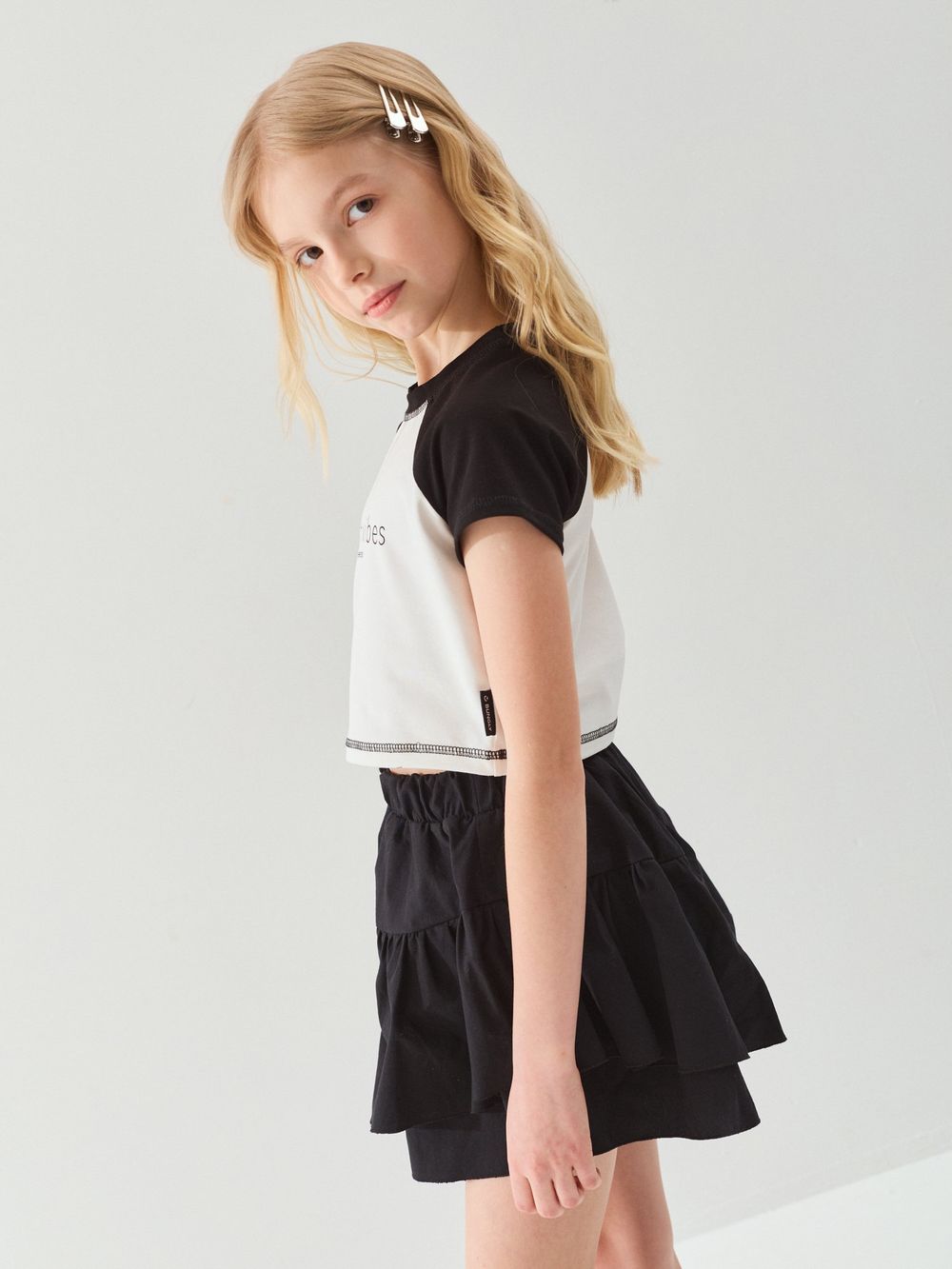 Футболка укороченная "Тофу/Уголь" 7+