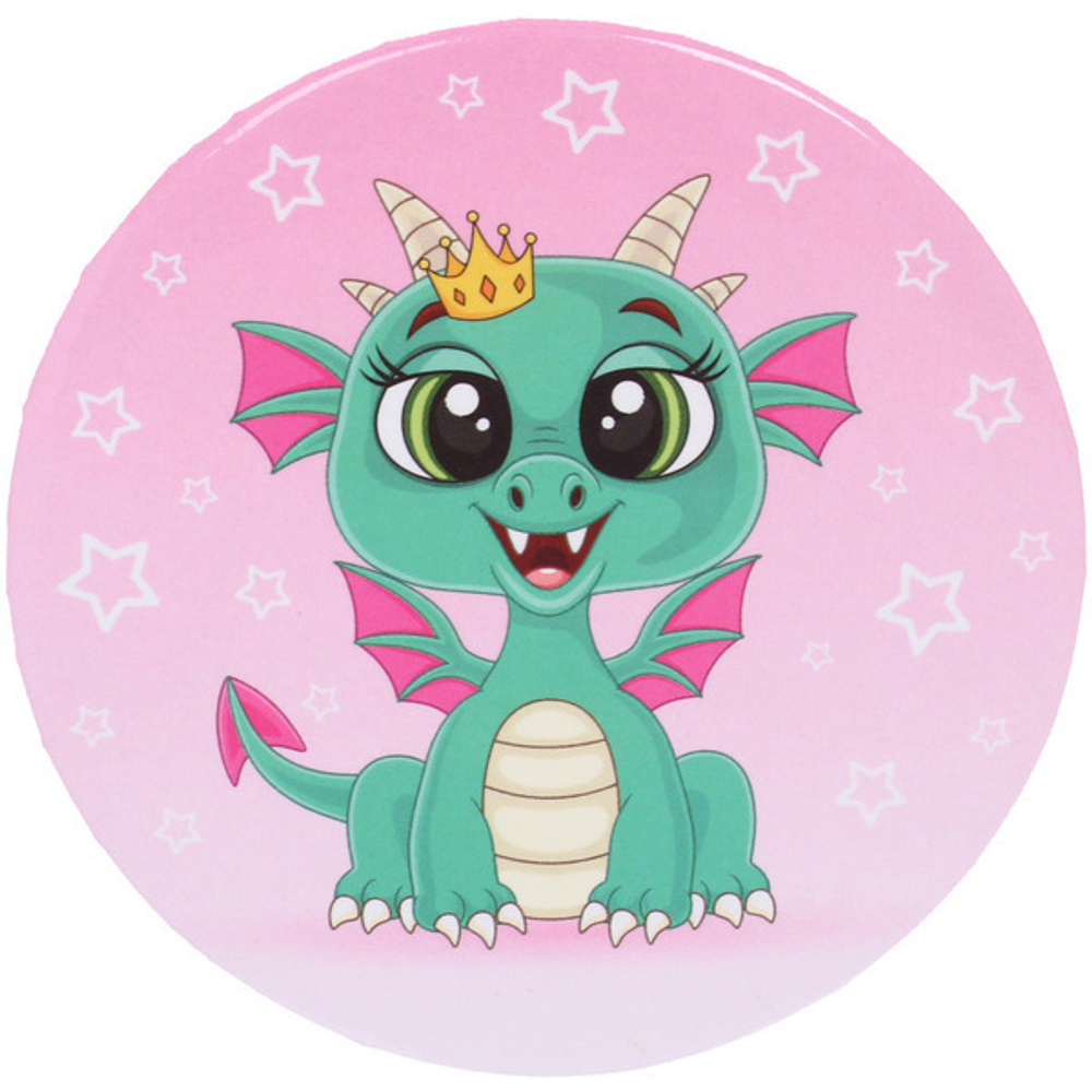 Зеркало косметическое круглое «КОЛЛЕКЦИЯ МАРЦИПАН», дракошка, d-7,5см (пакет с подвесом)