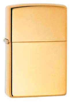 Зажигалка Zippo с покрытием High Polish Brass, латунь/сталь, золотистая, глянцевая, 36x12x56 мм