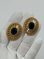 Клипсы с чёрными кристаллами Swarovski