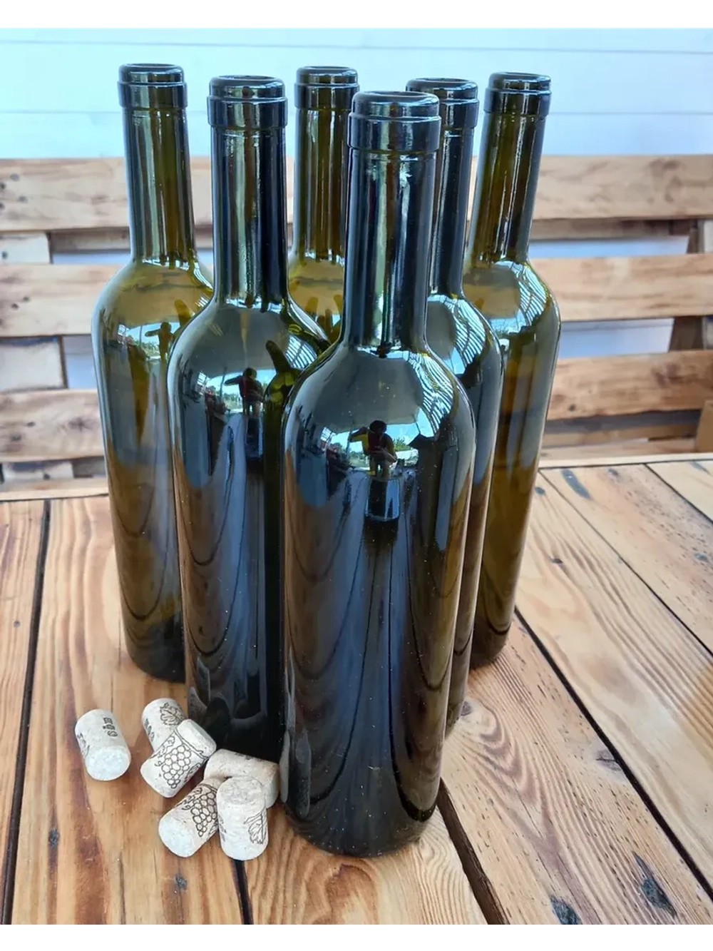 Бутылка стеклянная 0,75 л, 750 мл 6 штук + пробки