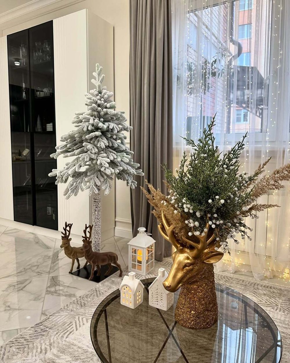 Заснеженная ель на ножке «Тароко» (Литая хвоя) 150 см / 1,5 м