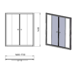 Шторка на ванну REGEN, 170x140, профиль хром, стекло прозрачное, ST-REGE17-NTRCR