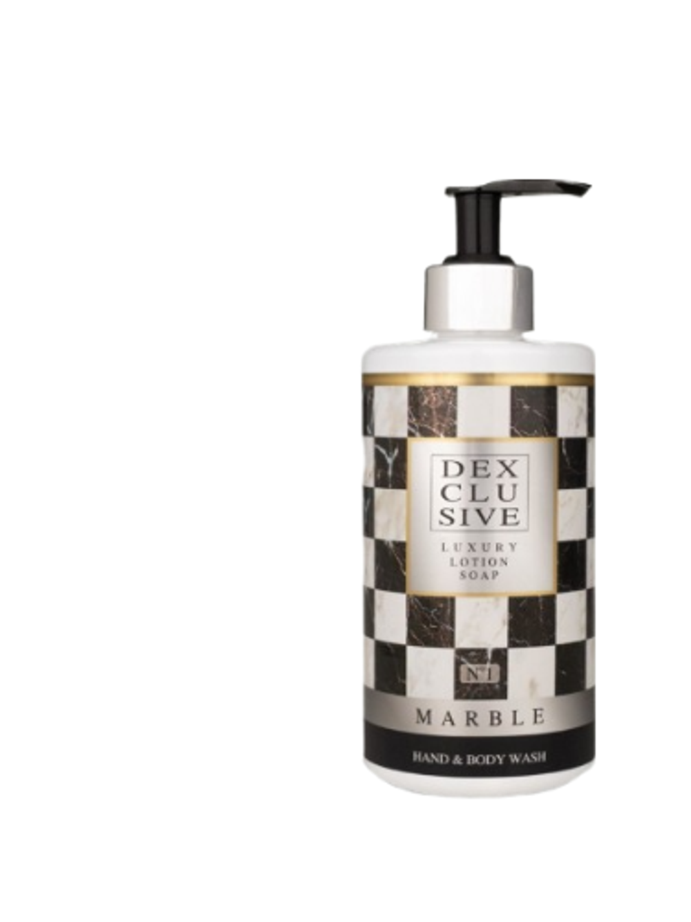 DEX CLUSIVE Лосьон-мыло для рук и тела "MARBLE SILVER № 1" (Черно-белое) 400 мл. 1*12 шт