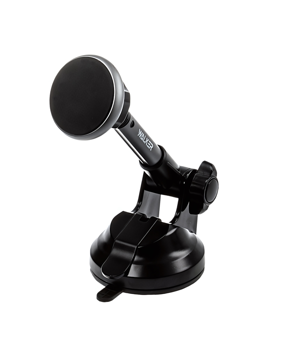 Автодержатель WALKER CX-015 PREMIUM телескопический магнитный с присоской, черно-серый
