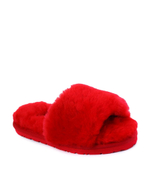 FLUFF SLIDE SLIPPER-red