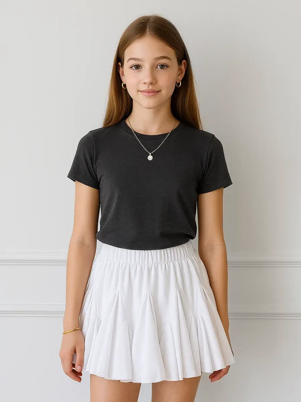 Белая юбка-шорты для девочки в школу