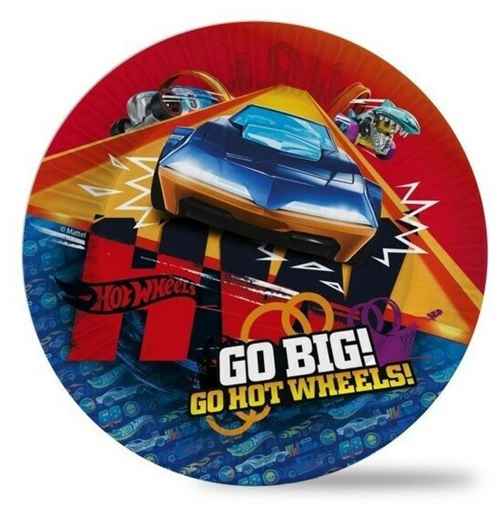 Тарелки 18 см "Хот Вилс" / Hot Wheels / набор 6 шт. /