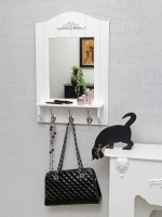 Зеркало настенное с полкой в белой раме "Прованс"