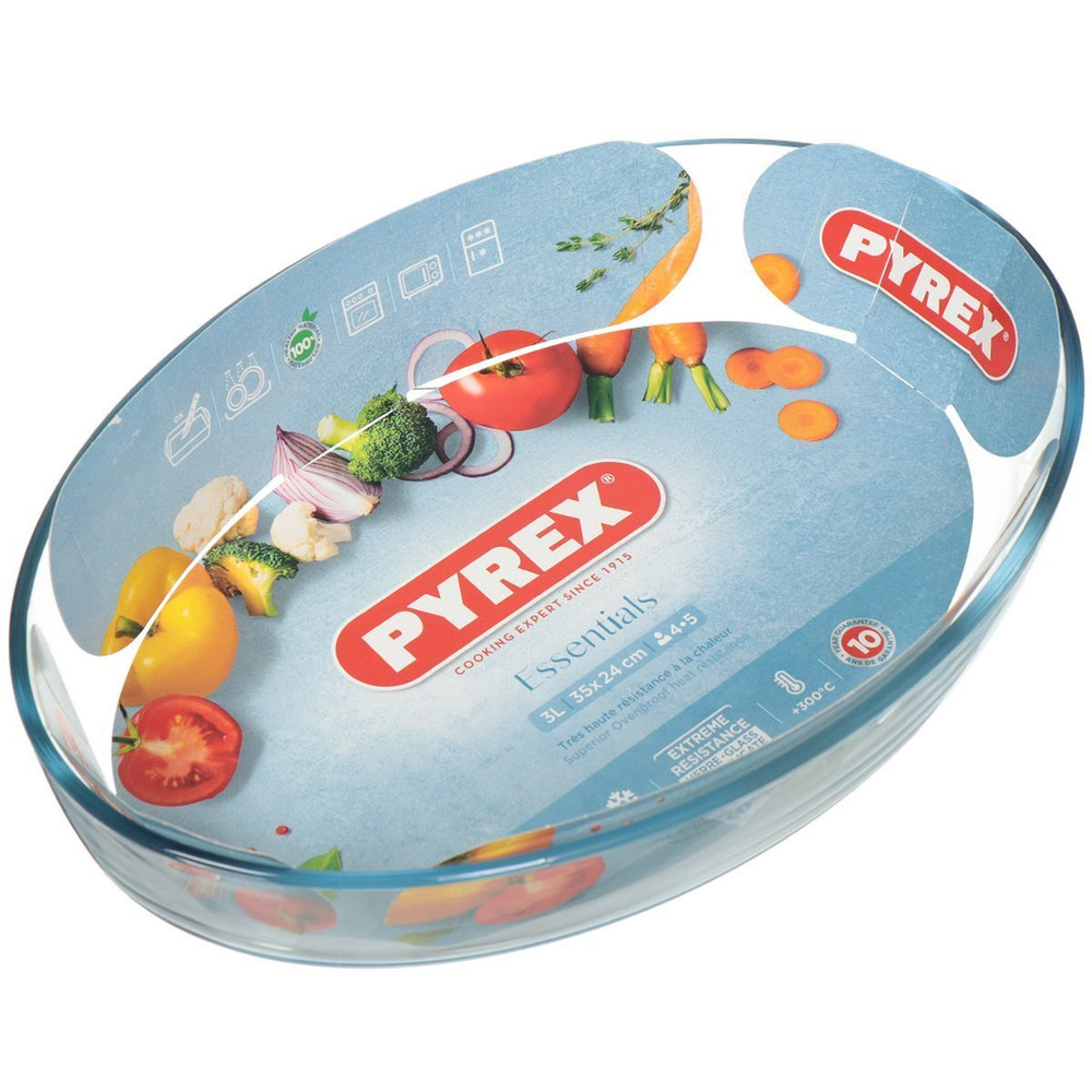 Форма для выпечки стекло, 24х35х6 см, 3 л, овал, Pyrex, Smart cooking, 346B000/5046/5646