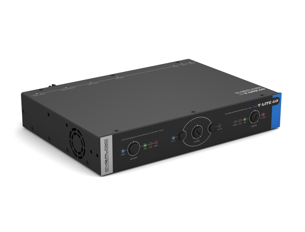 CVGAUDIO NEXT T-LITE 40 Профессиональный микшер-усилитель 40W/100V, D-class, 2 Aux-in, Mic in, подключение внешних панелей управления, 1U