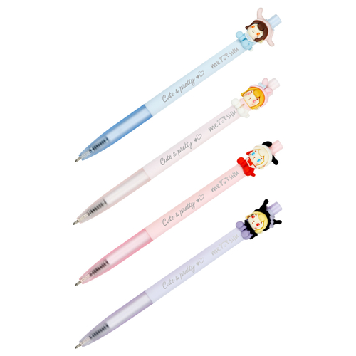 Ручка шариковая автоматическая "Dolls" синяя, 0,7мм, корпус ассорти, MESHU