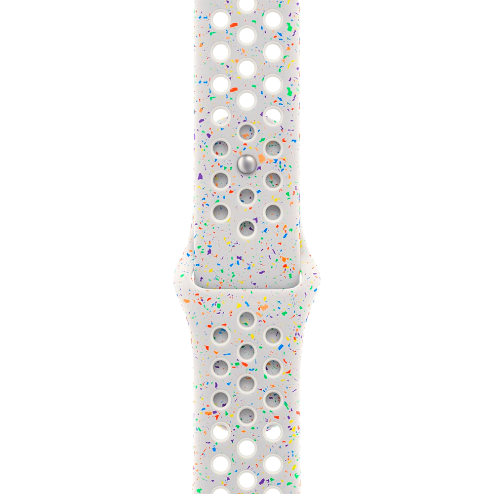 Умные часы Apple Watch Series 9 GPS, 41mm, Silver Aluminium Case with Nike Sport Band M/L, Pure Platinum (Серебристый) MR9M3