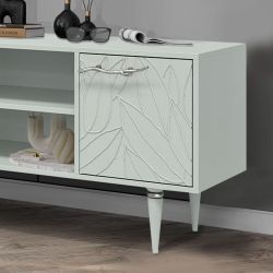 Тумба под ТВ Арт Колор leaves 155см Классик Сильвер Серый дым