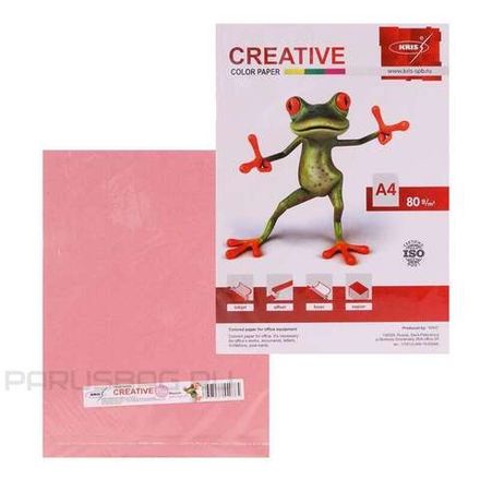 Бумага цветная А4, 80г/м2, Крис Medium, 100л, розовая